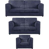 Luxor Jumbo Cord 3 + 2 + 1 Fabric 3 Piece Sofa Suite - Fullback