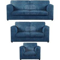 Luxor Jumbo Cord 3 + 2 + 1 Fabric 3 Piece Sofa Suite - Fullback