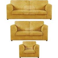 Luxor Jumbo Cord 3 + 2 + 1 Fabric 3 Piece Sofa Suite - Fullback