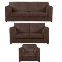 Luxor Jumbo Cord 3 + 2 + 1 Fabric 3 Piece Sofa Suite - Fullback