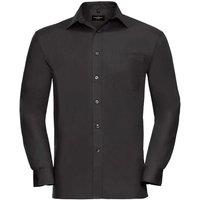 Russell Men's Long Sleeve Pure Cotton Work Shirt in Black | Size: 2XL