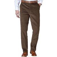 Chums Men's Cotton Corduroy Trousers with Hidden Extra Waistband in Brown | Size: 38XL