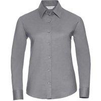 Russell Women's Collection Long Sleeve Easy Care Oxford Shirt in Silver | Size: Small