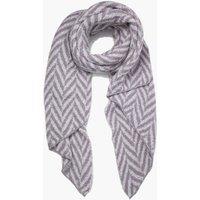 Sarta Women's Chevron Stripe Asymmetric Heavyweight Scarf in Grey
