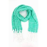 Sarta Women's Green Heavyweight Herringbone Winter Scarf