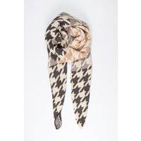 Sarta Women's Jana Heavyweight Houndstooth Scarf - Dark Grey