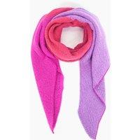 Sarta Women's Nora Heavyweight Asymmetric Colour Block Winter Scarf in Pink