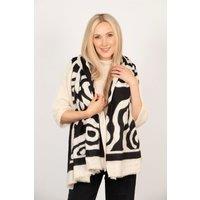 Sarta Women's Aston Lightweight Scarf - Cream, Abstract in Cream