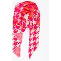 Sarta Women's Jana Heavyweight Houndstooth Scarf - Fuchsia/Orange in Fuchsia