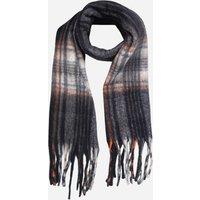 Sarta Women's Traditional Tartan Heavyweight Tasselled Winter Scarf in Black