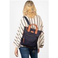 Etre Women's Sutton Top Handle Laptop Backpack - Navy Blue, Nylon/PU