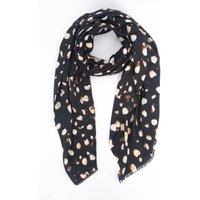 Sarta Women's Mia Lightweight Scarf - Black, Tonal Painted Leopard in Black