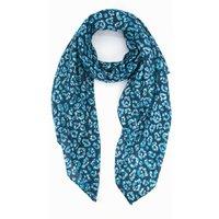 Sarta Women's Animal Print Lightweight Foil Scarf in Blue