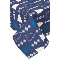 Homescapes Winterland Cotton Christmas Tablecloth, 178cm x 305cm in Blue | Size: 178 cm x 305 cm