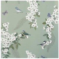 World of Wallpaper Mitzu Bird Wallpaper in Dark Grey