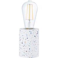 Happy Homewares Modern Mosaic Concrete Table Lamp for Vintage Industrial Style Light Bulbs in White