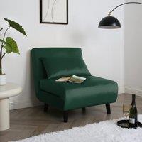 Home Garden Direct Aurora - Single Bed Chair Sofa in Velvet - 1 Seater - Green