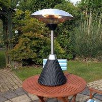 Primrose Infrared Electric Outdoor Indoor Table Top Heater Black Rattan Base