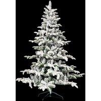 Shatchi 6Ft Pre Lit Flocked Christmas Snow Green Tips Artificial Tree Snowy Decorations Warm White LEDs Lights