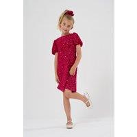 Miss Girl's Sequin Shift Dress & Matching Scrunchie Outfit Set in Dark Navy | Size: 9-10 Years