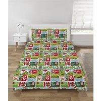 HomeSpace Direct The Grinch 12 Days of Christmas Duvet Cover Set Bedding in Green | Size: Single