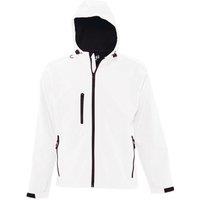 SOL'S Men's Replay Hooded Soft Shell Jacket (Breathable, Windproof & Water Resistant) in White | Size: Small
