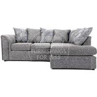 Furnishings For Less UK Byron Dundee Chenille Fabric 3 to 4 Seater L Shaped Corner Sofa Grey or light Grey Right Hand Facing