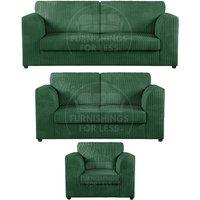 Luxor Jumbo Cord 3 + 2 + 1 Fabric 3 Piece Sofa Suite - Fullback