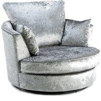 Crystal Crushed Velvet Swivel Chair 360 Rotation Foam Single Seater