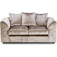 Crystal Crushed Velvet 2 Seater Sofa Scatter Back Curved Arm