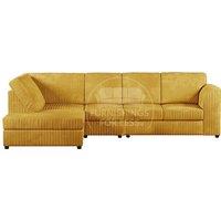 Luxor Jumbo Cord Large 5 Seater Corner Sofa Long Left Hand Facing - Full Back