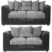 Furnishings For Less UK Luxor Jumbo Cord 3 + 2 Fabric Sofa Suite