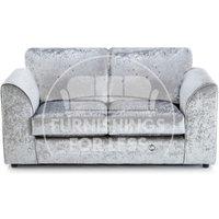 Furnishings For Less UK Crystal Crushed Velvet 2 Seater Sofa Full Back Curved Arm in Silver