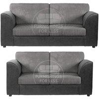 Luxor Jumbo Cord 3 + 2 Fabric Sofa Suite - Fullback