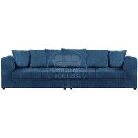 Luxor Long Fabric Jumbo Cord 4 Seater Sofa - Scatter Back