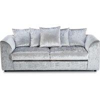 Crystal Crushed Velvet 3 Seater Sofa Scatter Back Curved Arm