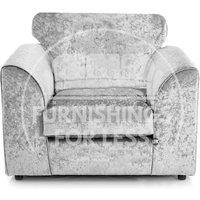Crystal Crushed Velvet Single Seater Armchair Curved Arm