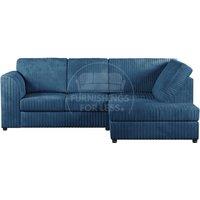 Furnishings For Less UK Luxor Jumbo Cord 4 Seater Corner sofa Right Hand Facing - Full Back in Blue