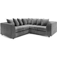 Ferguson 5 Seater Fabric Corner Sofa L Shaped Jumbo Cord - Scatter Back