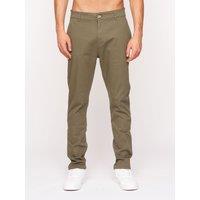 Crosshatch Roysden Men's Slim-Fit Stretch Canvas Chinos with Jetted Back Pockets in Khaki | Size: 30L