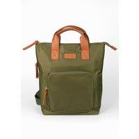 Etre Women's Sutton Top Handle Laptop Backpack - Khaki, Nylon/PU in Khaki