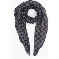 Sarta Women's Melody Lightweight Houndstooth Foil Scarf - Black