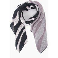 Sarta Women's Zia Striped Animal Print Heavyweight Scarf - Dark Grey