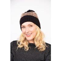 Sarta Women's Harper Pom Pom Winter Hat - Bronze, Sequin in Bronze