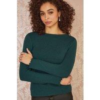 Yumi Women's Green Sparkle Knit Jumper | Size: Large