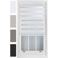 Furnished Day & Night Roller Blind Zebra Striped Window Blinds in White | Size: 115 cm width x 210 cm drop