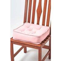 Homescapes Cotton Dining Chair Booster Cushion in Pink | Size: 40 cm x 40 cm