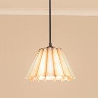 ValueLights Lauren Fabric Pleated Scallop Edge Tapered Lamp Shade with LED Bulb in Grey