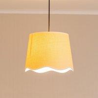 ValueLights Dutton Natural Fabric Scallop Edge Ceiling Floor Table Large Lamp Shade in White