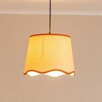ValueLights Dutton Natural Fabric Scallop Edge Ceiling Floor Table Large Lamp Shade in Burnt Orange